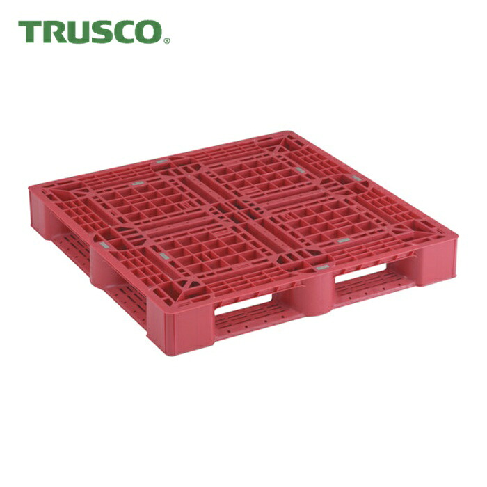 トラスコ TRUSCO 樹脂パレット 片面4方差 1100X1100 赤 (1枚) SLA-1111N-R