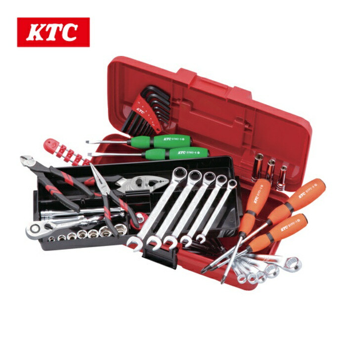KTC 京都機械工具 SK3402PS 工具セット(片開きプラハードケースタイプ)[40点] (1S)