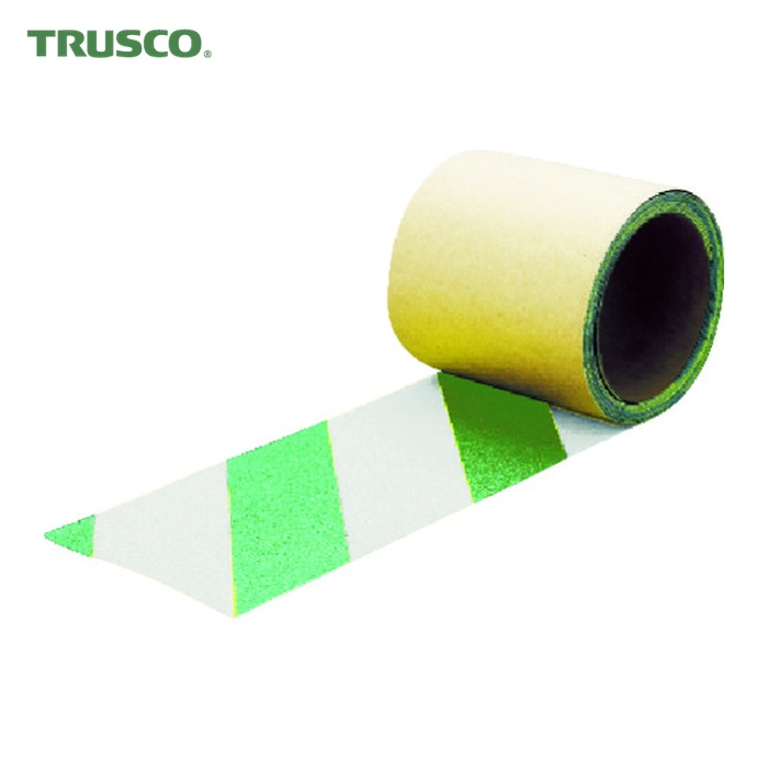トラスコ TRUSCO 蛍光ノンスリップテープ 屋外用 50mmX10m グリーン・ホワイト (1巻) TKNS-5010-GW
