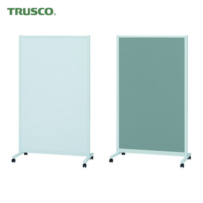 トラスコ TRUSCO パーテーションホワイトボード片面掲示板タイプ キャスター付 W1200×H1500 (1台) TKW1215BSK-GY 29,543円