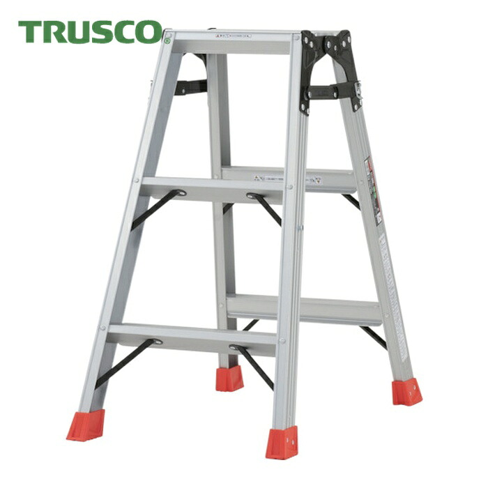 トラスコ TRUSCO はしご兼用脚立 アルミ合金製脚カバー付 高さ0.81m (1台) TPRK-090