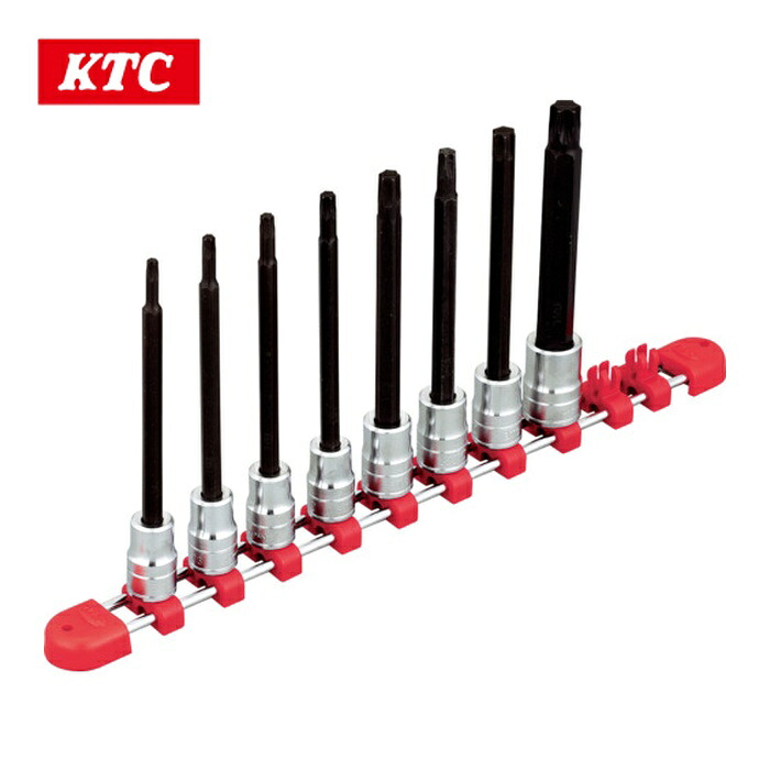 KTC 京都機械工具 TBT3L08T 9.5sq.ロングT型トルクスビットソケットセット[8コ組] (1S)｜工具ランド