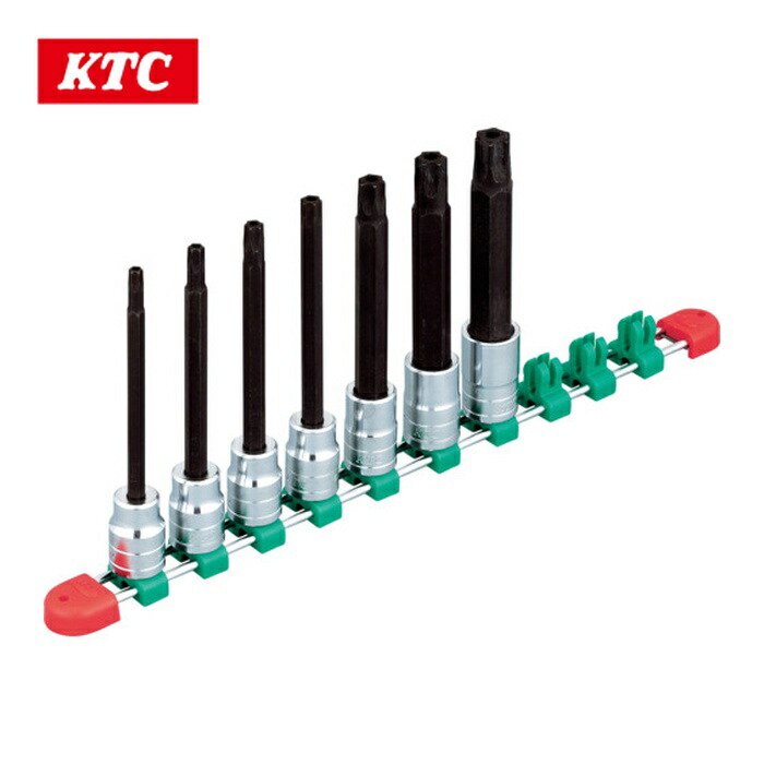KTC 京都機械工具 TBT4L07TH 12.7sq.ロングT型いじり止めトルクスビットソケットセット[7コ組] (1S)