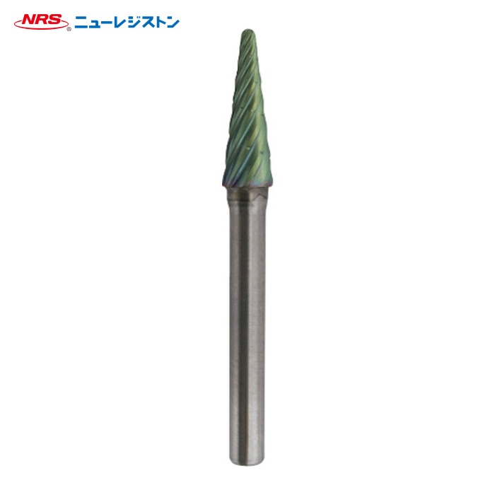 NRS ニューレジストン TCBT4500RV-ACC 超硬バー テーパーrvカット ACCコーティング 刃径8×刃長26×軸径6×軸長43 ロー付け (1本)