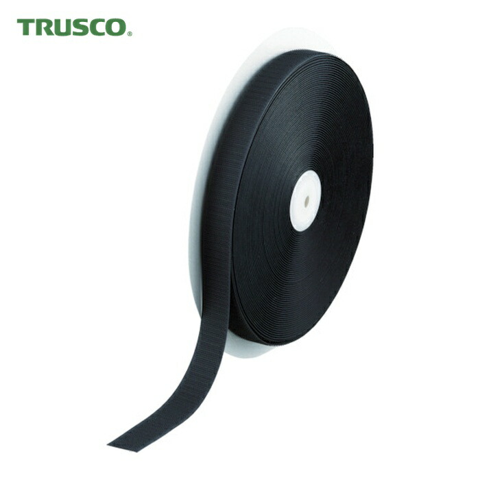 トラスコ TRUSCO マジックテープ 縫製用A側 幅25mmX長さ25m 黒 (1巻) TMAH-2525-BK