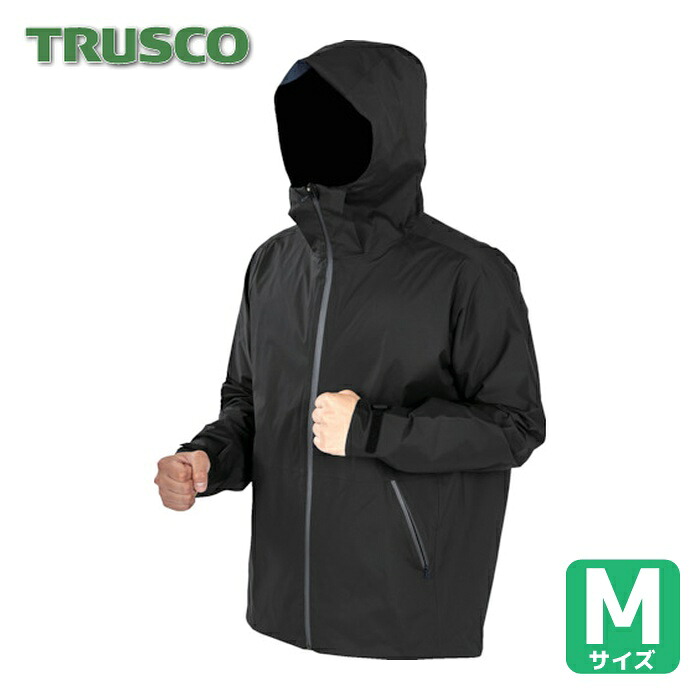 トラスコ TRUSCO 高耐候・軽量ストレッチレインウェア ブラック M (1着) TRESWM-BK｜工具ランド