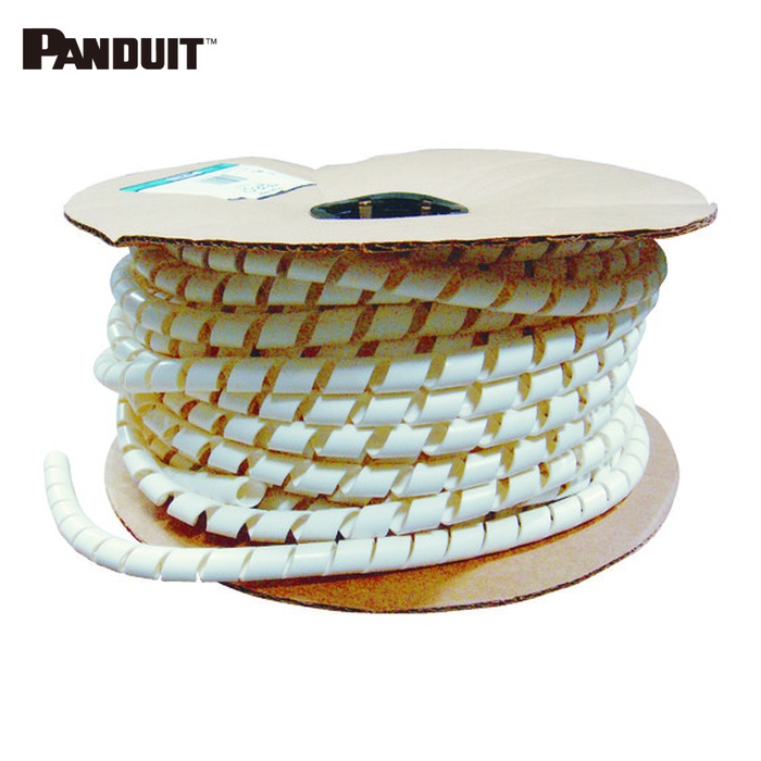 パンドウイット PANDUIT T25FR-CY スパイラルラッピング 難燃性ポリエチレン(UL94V-0) 白 (1巻)|工具ランド