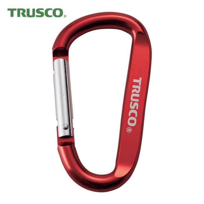 トラスコ TRUSCO まとめ買い カラビナ 線径8mmX80mm D型 レッド100個 (1箱) TKN880RBOX|工具ランド