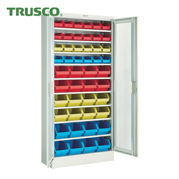 トラスコ TRUSCO コンテナラックケース バンラックケース M型 両開き扉 コンテナ入 H1790 (1台) T609M-A|工具ランド