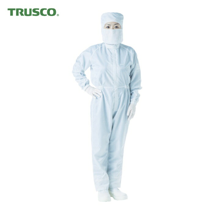 トラスコ TRUSCO 制電糸グリッド仕様フード付つなぎ服 ホワイト 3L (1着) TCOGF-W-3L