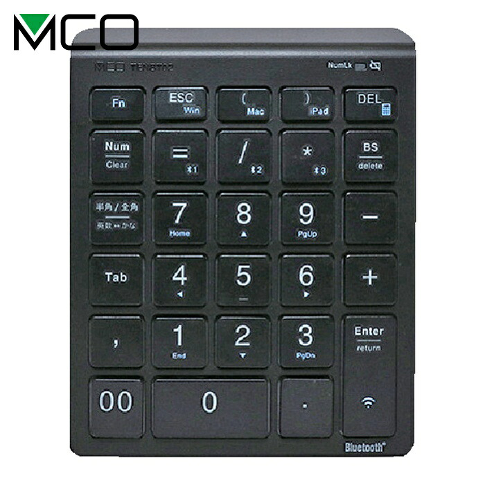 ミヨシ MCO TENBT02/BK Bluetooth5.0対応 ワイヤレステンキー (1Pk)