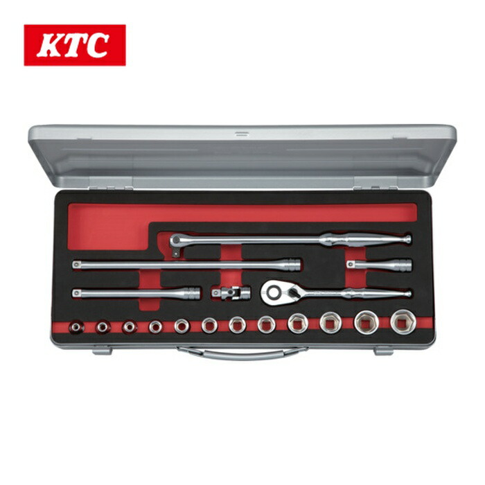 KTC 京都機械工具 肺結核318A 9.5sq.ソケット仕掛ける(六角)[18点] (1S)
