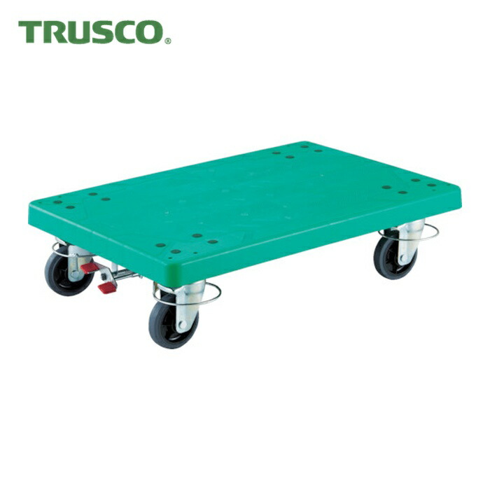 トラスコ TRUSCO 樹脂製運搬車 グランカート 自在2輪・固定2輪リングストッパー付 (1台) TP-915JKRS-4
