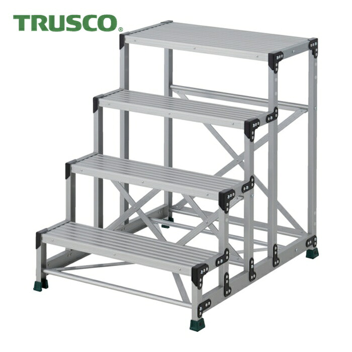 トラスコ TRUSCO やり方用踏台 4段  足取り奥ふかさ200 高さ1.0m 天板800X400 (1台) TSF-4810