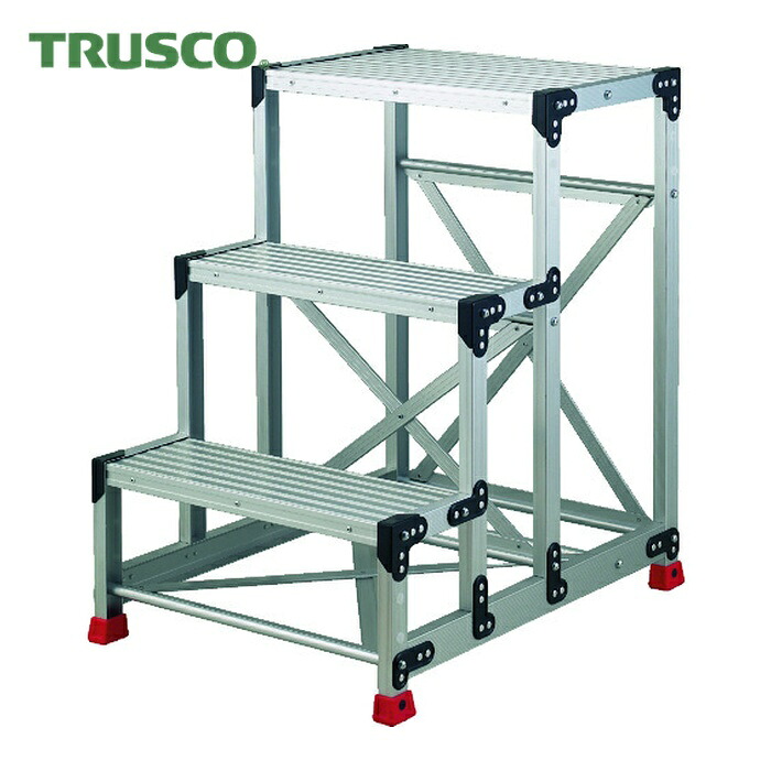 トラスコ TRUSCO 作業用踏台 アルミ製・高強度タイプ 3段 (1台) TSF-369