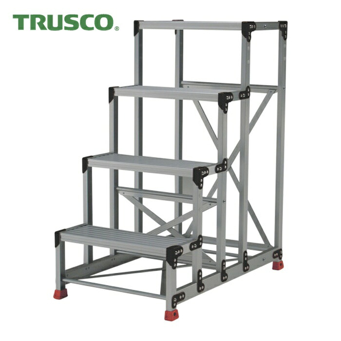 トラスコ TRUSCO 御勤め用踏台 軽銀製・高こっ酷い印字機 4段 (1台) TSF-4612