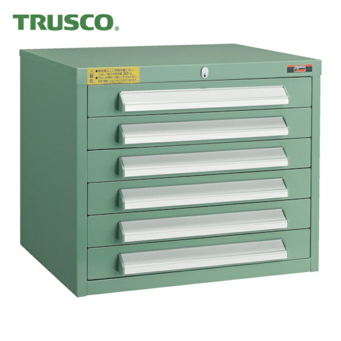 トラスコ TRUSCO WLVR型収納家具 500X412XH420 抽き出し6段 (1台) WLVR-421 (GN)