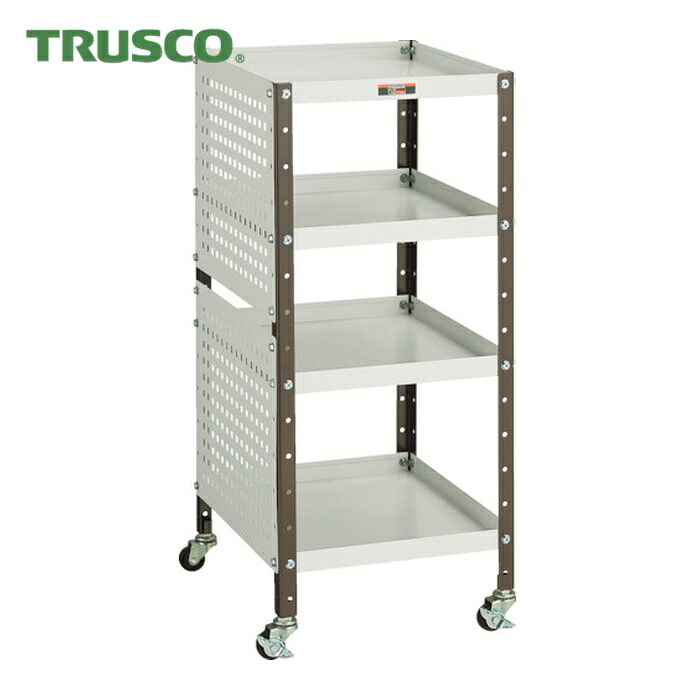 トラスコ TRUSCO V型ツールワゴン 350X420XH798 4段 Pパネル付 (1台) VS-1P2｜工具ランド 16,102円
