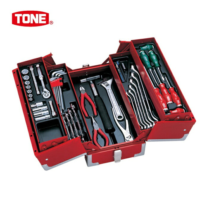 TONE トネ TSA3309SV 整備用工具セット ツールセット 差込角9.5mm 56点セット シルバー (1S)｜工具ランド