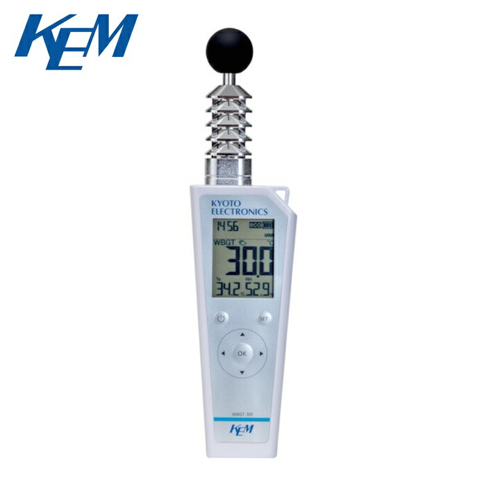 京都陰電子実業 KEM WBGT-301 暑さ指針計、意気ごみ症計、意気ごみ症指針計、意気ごみ症指針計 日本運動競技連合とき勧める品 意気ごみ症指針書きあらわす活動の領域0.0~50.0℃ (1個)
