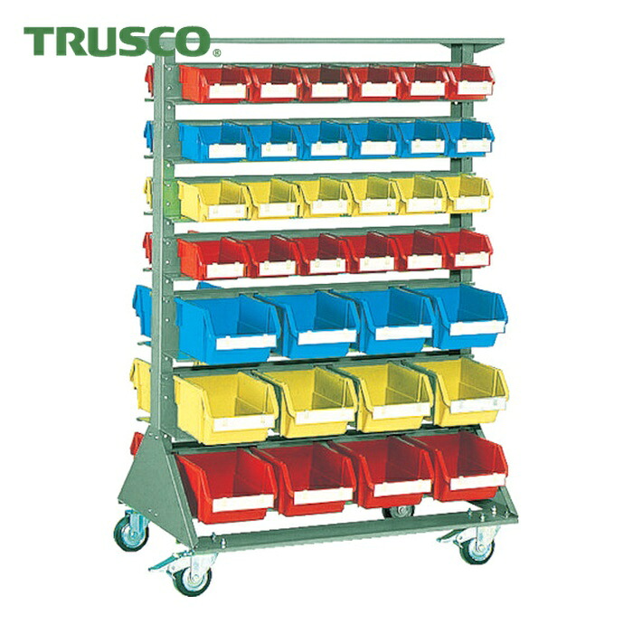 トラスコ TRUSCO 両面重量コンテナラック車輪付 H1392 T2X48 T5X24 (1台) U-1234WC|工具ランド