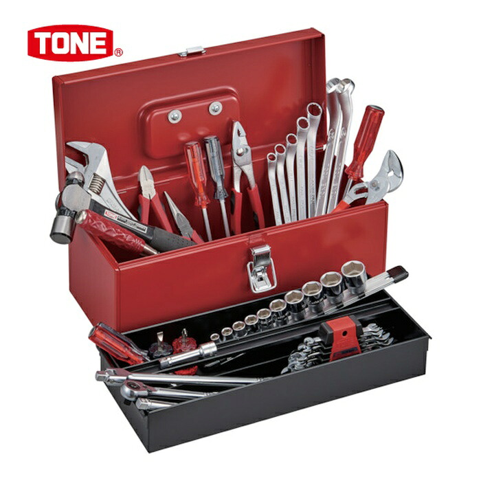 TONE トネ TSA3120 整備用工具セット ツールセット 43pcs レッド 間口410×奥行175×高さ175mm (1S)