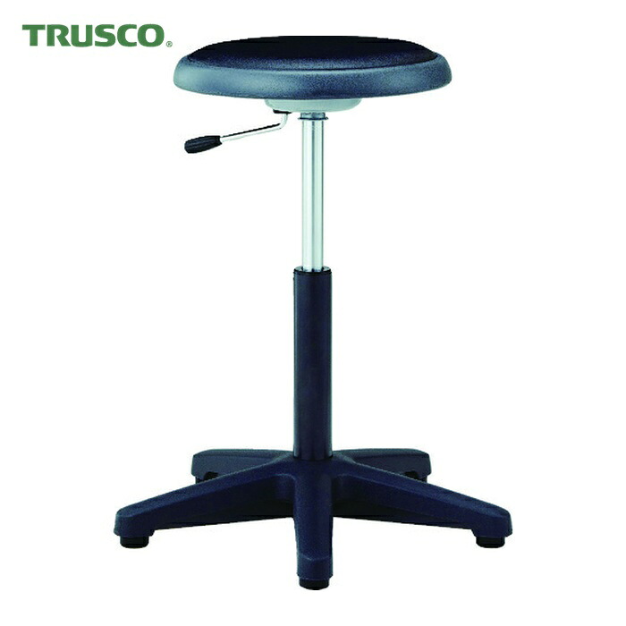 トラスコ TRUSCO 作業用チェア ガス調整式 Φ360XH495-640 ブラック (1脚) WC360-BK