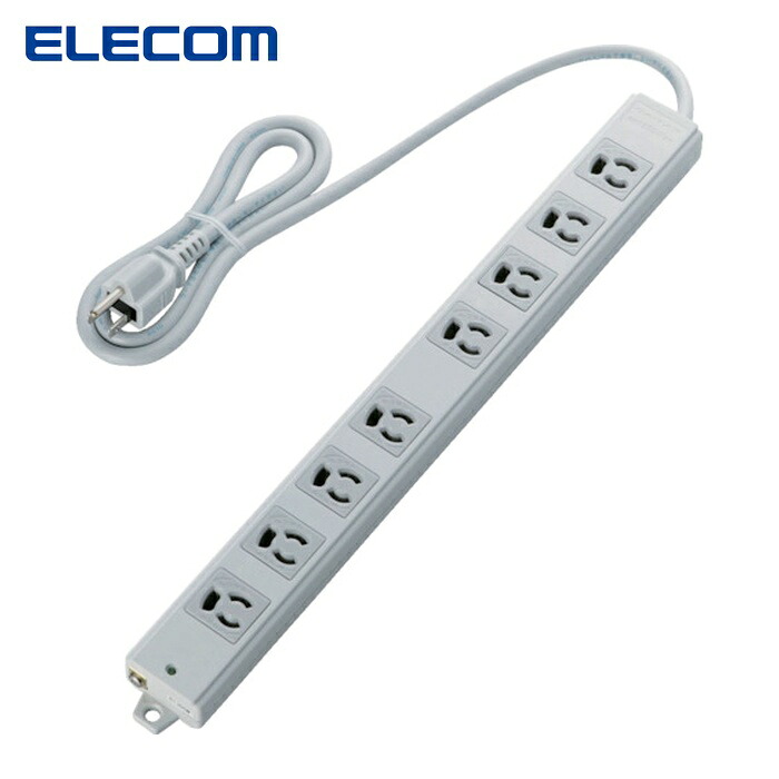 エレコム ELECOM T-WRM3810LG/RS 工事用タップ EURoHS指令準拠 抜け止 3P 8個口 マグネット 1m グレー (1個)