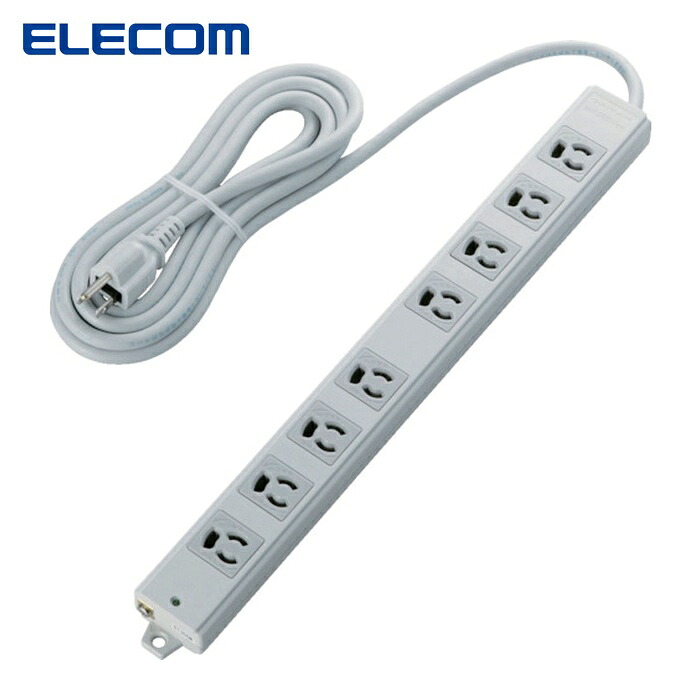 エレコム ELECOM T-WRM3830LG/RS 工事用タップ EURoHS指令準拠 抜け止 3P 8個口 マグネット 3m グレー (1個)