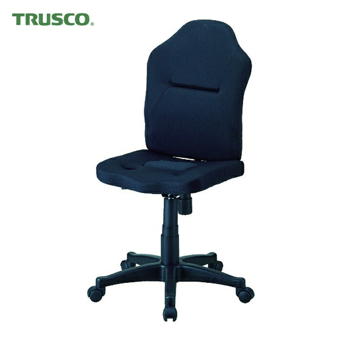 トラスコ TRUSCO オフィスチェア ダブルクッション 長時間椅子(肘掛無し) ブラック (1脚) TWCC-BK