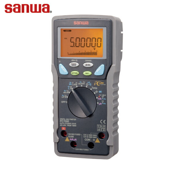 ■SANWA デジタルマルチメータ パソコン接続型〔品番:PC773〕【8162972:0】[店頭受取不可]