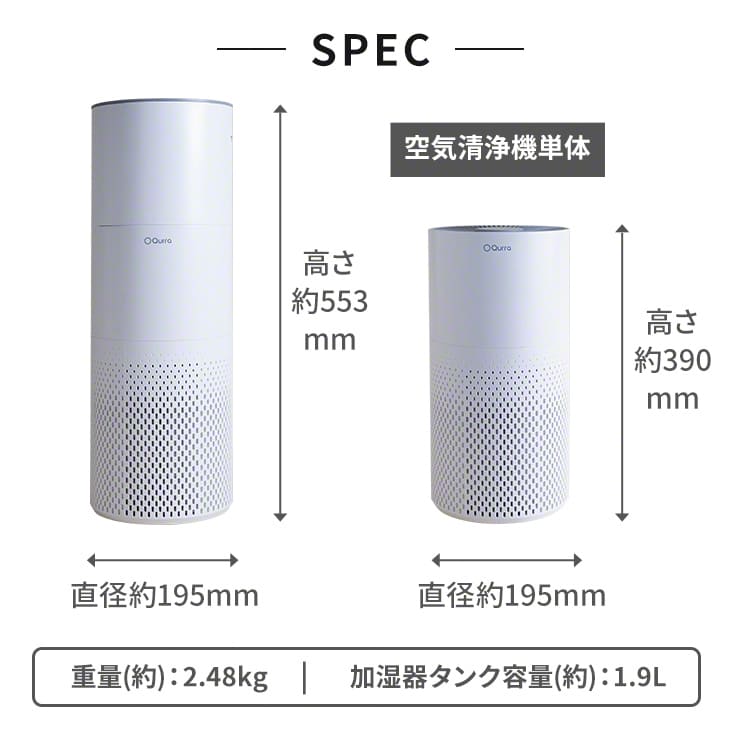 空気清浄機加湿器 コンパクト 1 9l おしゃれ アイレハノメ おしゃれ Qurra Hanome 加湿 ウイルス対策 ウイルス おすすめ リモコン付き 加湿器 Hanome アイレハノメ 上部給水 分離可能 気化式 中 加湿空気清浄機 8畳 一人暮らし 上部 空気清浄機 上から給水 スリム Aire