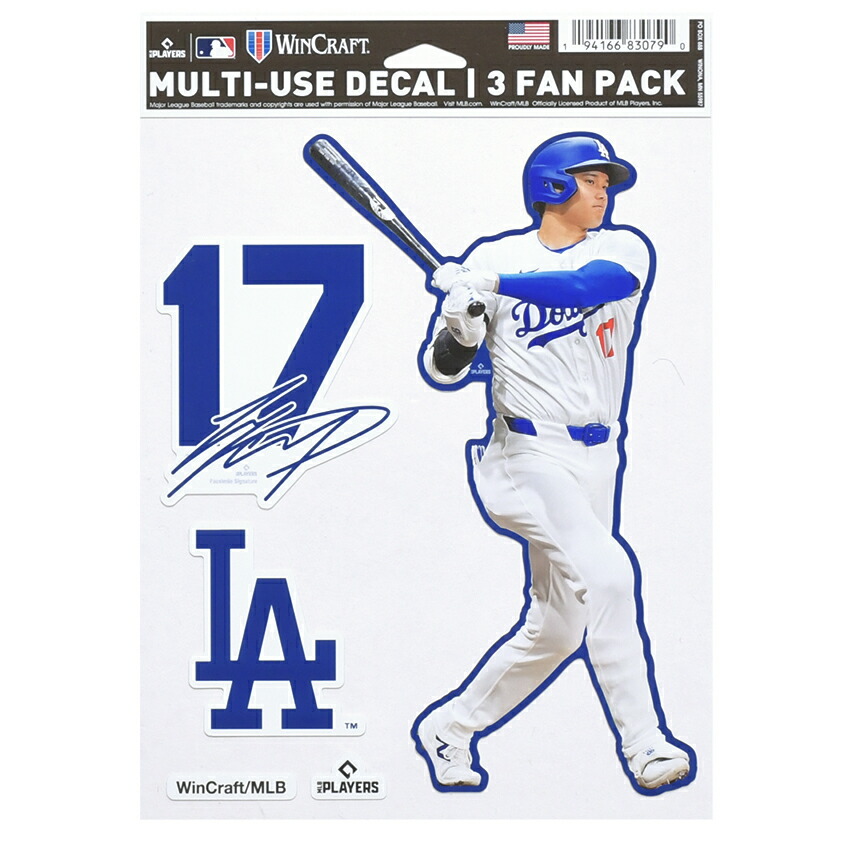【3枚セット・送料無料】大谷翔平 ステッカー サイン入り フォト LA ドジャース Dodgers MLB 公式グッズ シール デカール カッティングステッカー SHOHEI OHTANI #17 背番号 LAロゴ ファンパック メジャーリーグ ベースボール オフィシャル WinCraft画像