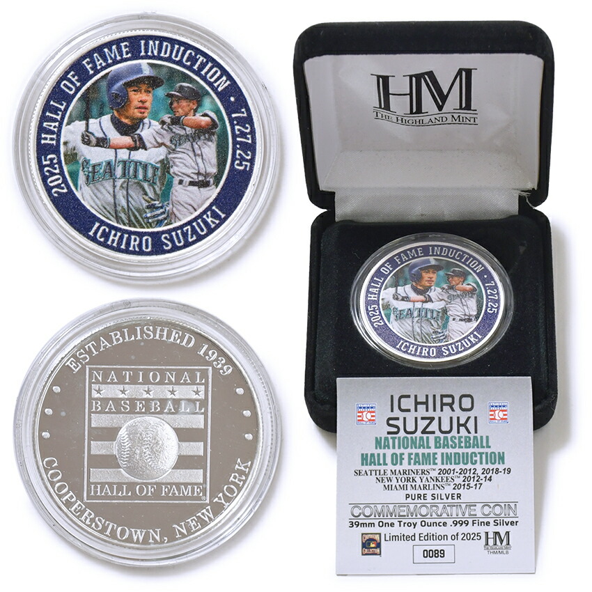 楽天市場】【予約】イチロー MLB 殿堂入り記念 シルバーコイン 記念品