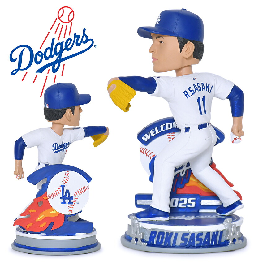 【MLB公式】佐々木朗希 ボブルヘッド バブルヘッド FOCO WELCOME TO THE DODGERS 2025 ロサンゼルス・ドジャース 限定250体 ROKI SASAKI ろうき フィギュア 首振り人形 MLB コレクション
