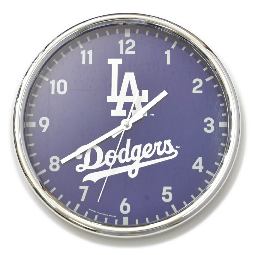 楽天市場】ロサンゼルス ドジャース公式グッズ壁掛け時計 クローム