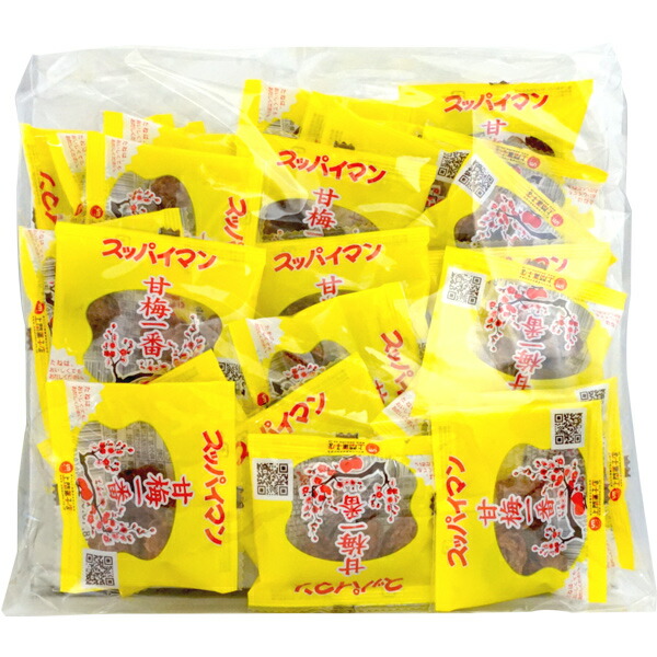 市場 50円 駄菓子 1袋 30個入 上間 ウエマ 3粒入スッパイマン甘梅一番