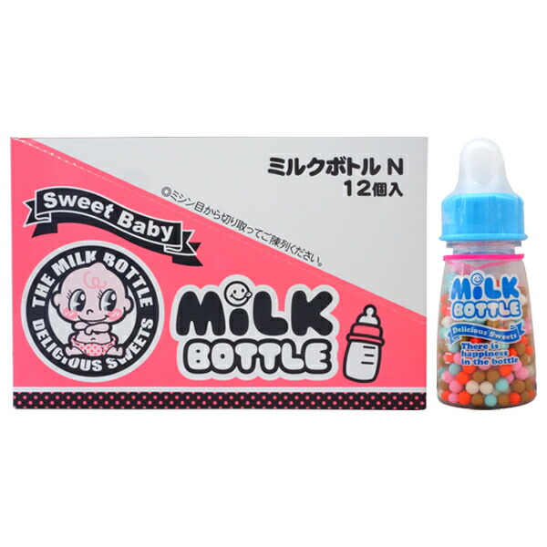 楽天市場 300円 ミルクボトル 1箱 12個入 ばにーぷらん ミルクボトル 哺乳瓶 ガム ラムネ ミンツ お菓子 駄菓子 まとめ買い ミカミオンラインショップ