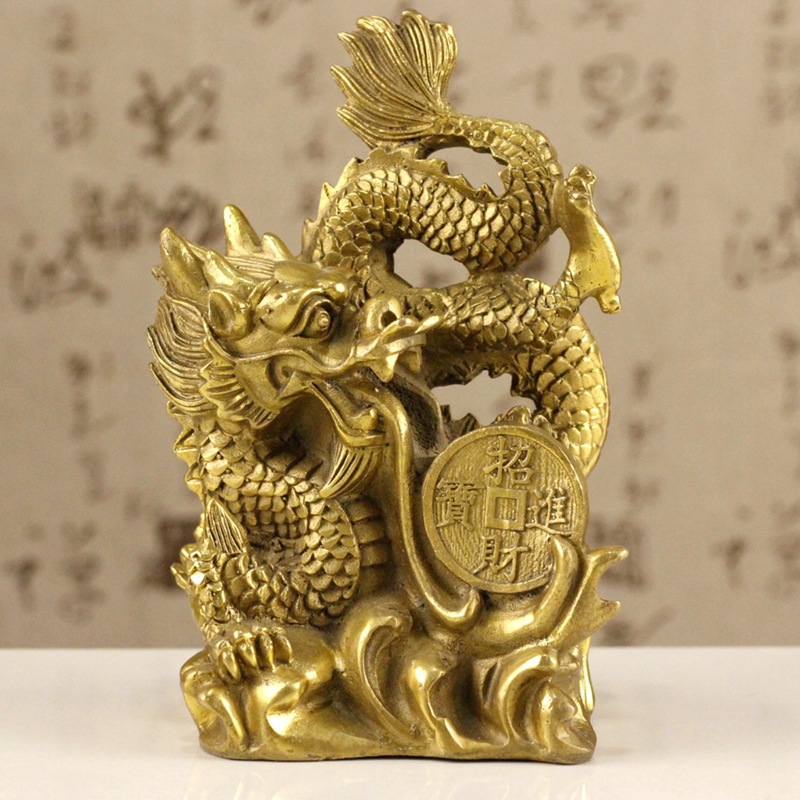 卓上置物 風水 龍 竜 真鍮 ブロンズゴールド 左手に玉を持つ龍 五本爪 龍の置物ドラゴン 風水 パワースポット 開運 金運 財産運 ブロンズ 幸福 銅製昇龍 開運厄除 祈願成就 銅製置物 龍神 出世運 恋愛運 オブジェ 風水グッズ 風水龍 皇帝龍 成功 吉祥 開店祝い 商売繁盛