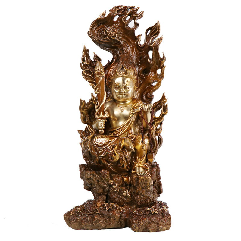 楽天市場】不動明王像 (金属製,高さ約28cm) 大＜風水グッズ