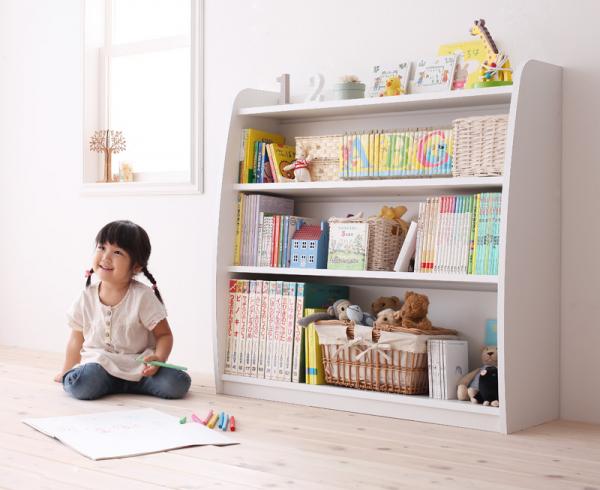 本棚 幅93cm 完成品 3段 ラック ほんだな 収納 クレア キッズ 子供 えほん 片付け マガジンラック こども 入園 おしゃれ 入学 本棚 部屋 kids 家具 組み立て済み 子供用家具 子供部屋 おかたづけラック 040500072