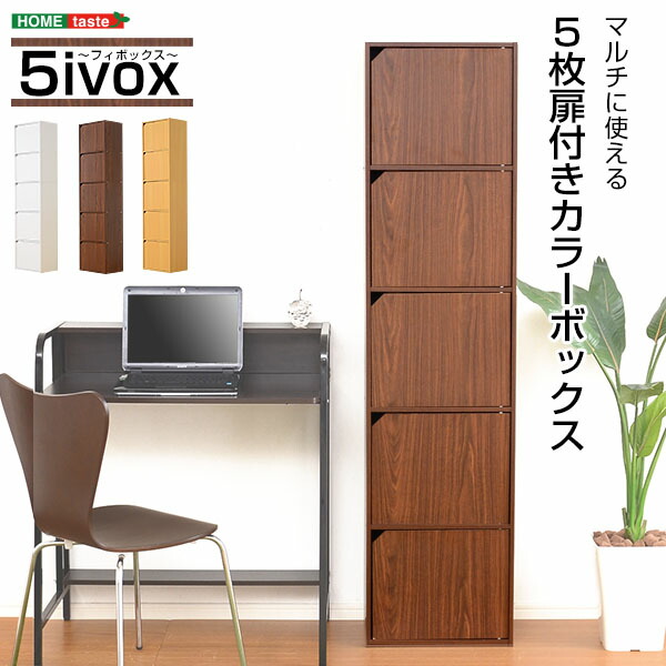A4サイズ収納OK！扉付きカラーボックス【-5ivox-フィボックス】 a4-t5d