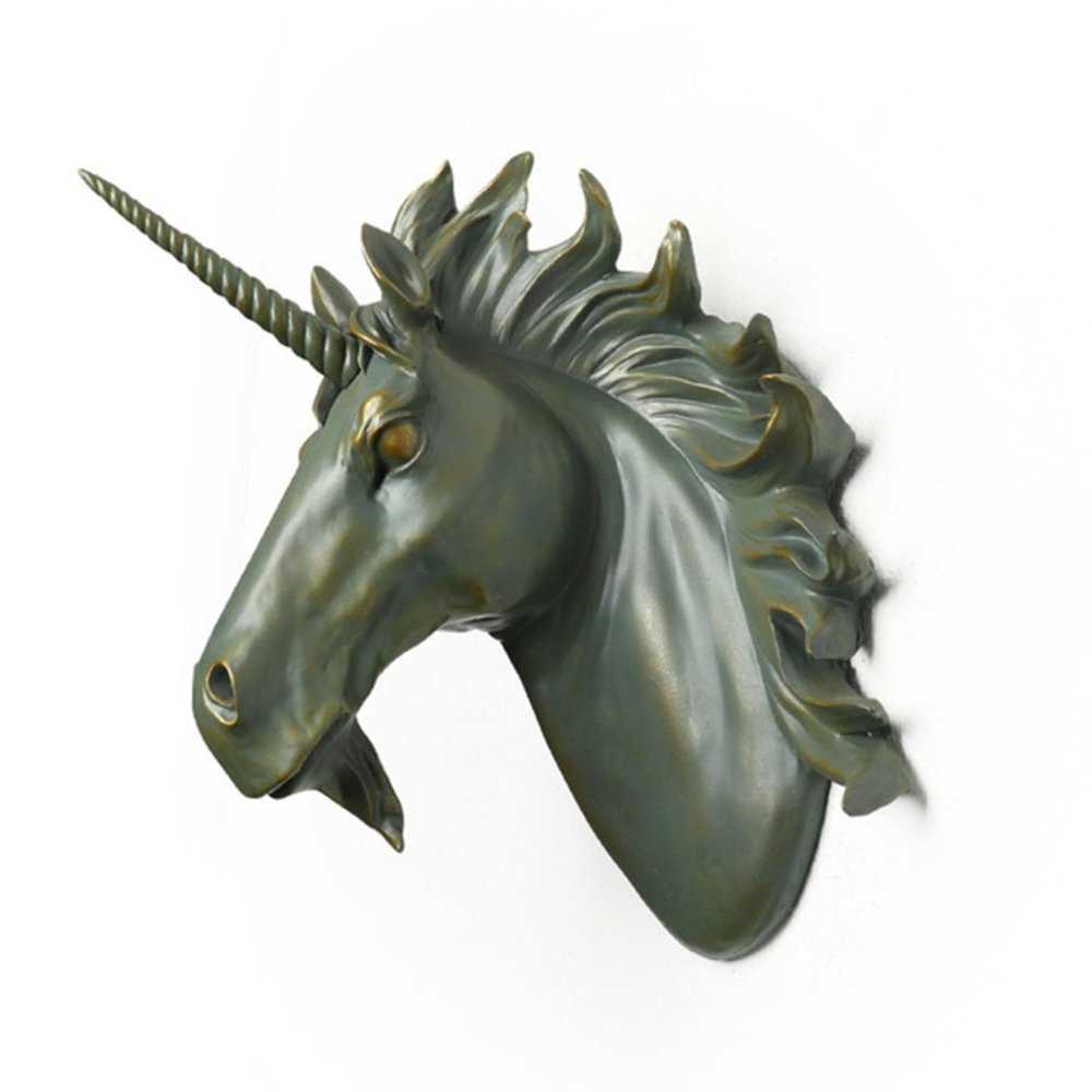 40コマーシャル ビンテージ Unicorn Head Wall デコ 毛の荒物 Art Sculpture Deer Statue Wall Hanger Res