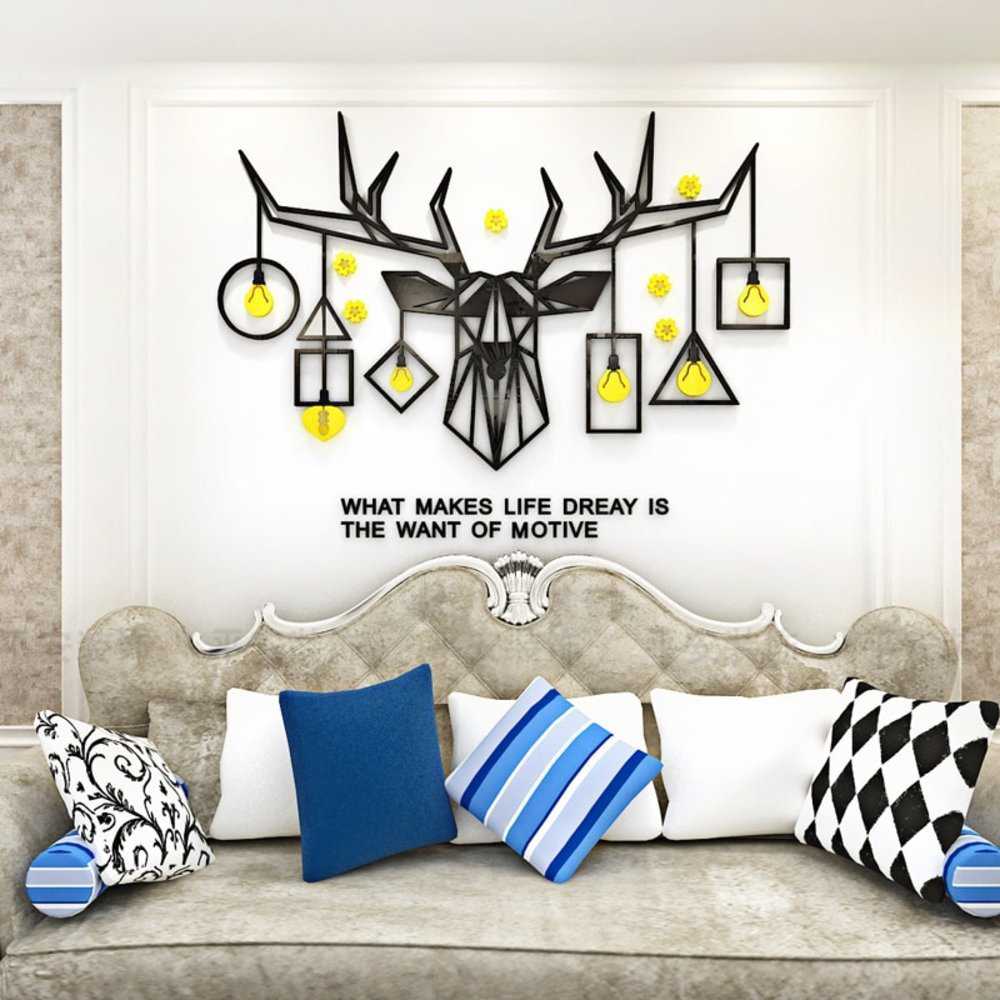 Creative deer head acrylic 3D Nordic ins home wall sticker decor house wall decorations li
