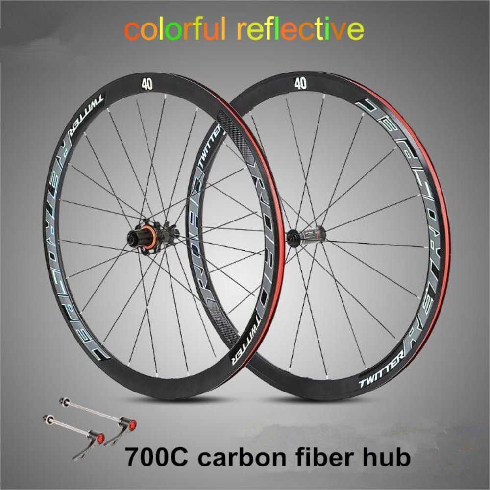 ultra-light carbon fiber hub 700C road bike wheel 40cm wheelset 4 sealed bearing alloy rim｜四つ葉ショップ