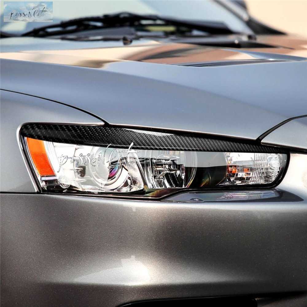 車 外装 Car Styling Accessories Carbon Fiber Headlight Eyelids Eyebrows for Mitsubishi Lance|四つ葉ショップ