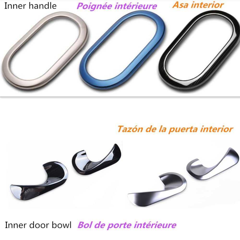 車 飾り付け For Smart Fortwo Forfour Inner Handle Decorative Frame 304 Stainless Steel Car Styli その他-自転車・サイクリング