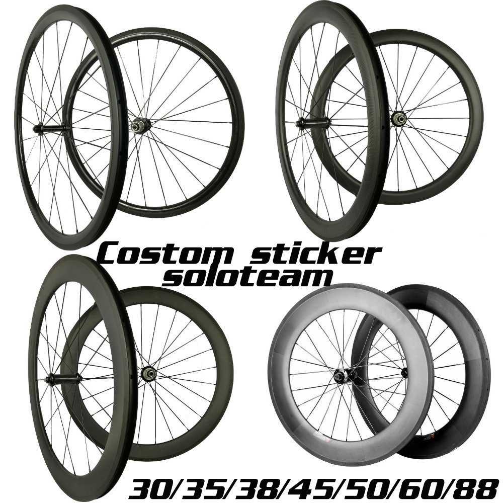 266g Soloteam R13 carbon wheels 38粍 45粍 50粍 60粍 88粍 carbon bicycle wheels 700C road b