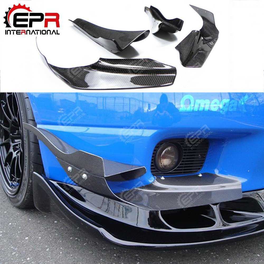 車 飾りつけ For Nissan Skyline R33 GTR AS Front Bumper Canard Carbon Fiber Front Bumper Spat Add