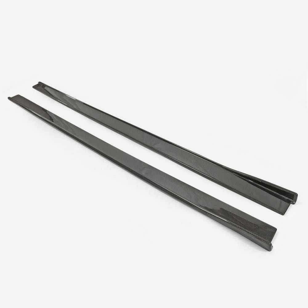 車 飾りつけ For Kia Stinger Type M Glossy Carbon Fiber Side Side Extension Fibre Racing Step Doo